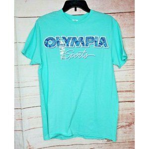 Delta Soft Medium Olympia Sports Medium Teal Blue Preshrunk Cotton T Shirt